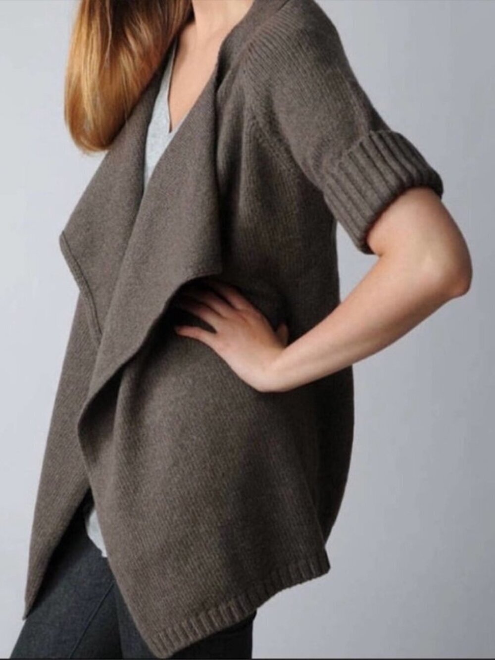Vince Wool Blend Open Front Cardigan Sweater, Size S